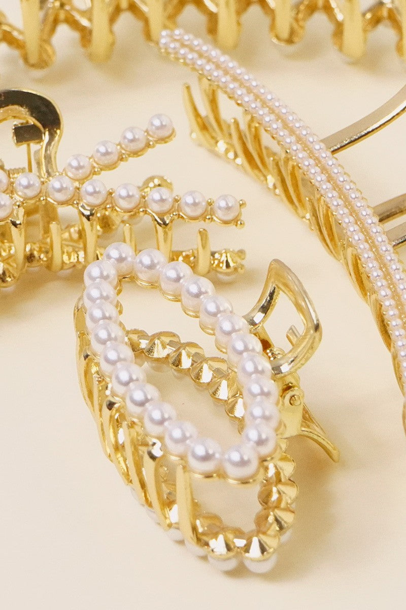 Gold & Pearl Hair Clip