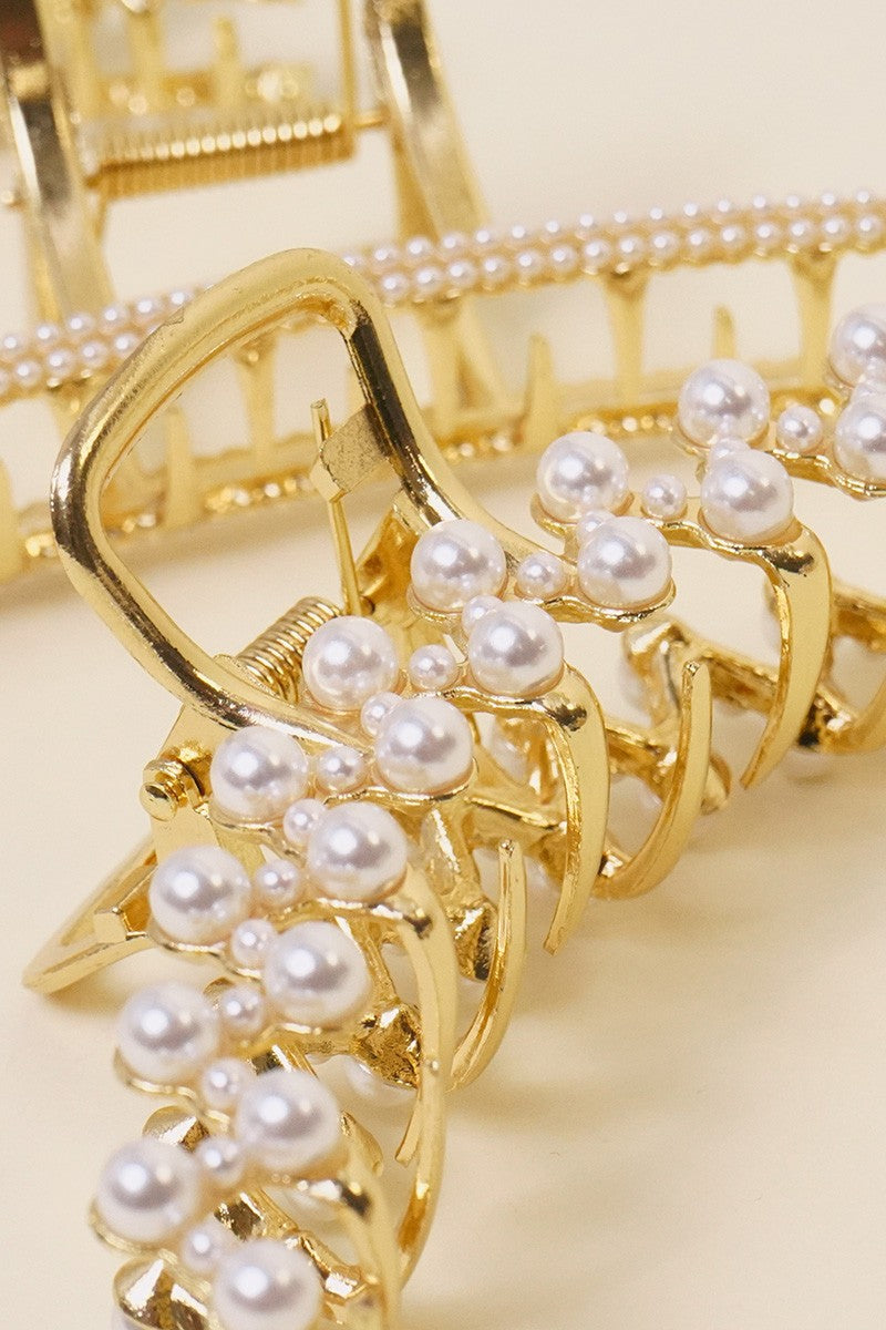 Gold & Pearl Hair Clip