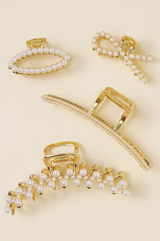Gold & Pearl Hair Clip