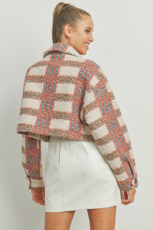 Cropped Plaid Jacket
