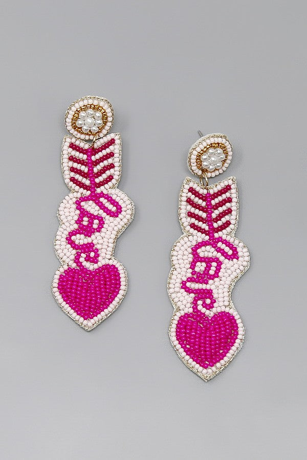 Valentine's Day Beaded Earrings