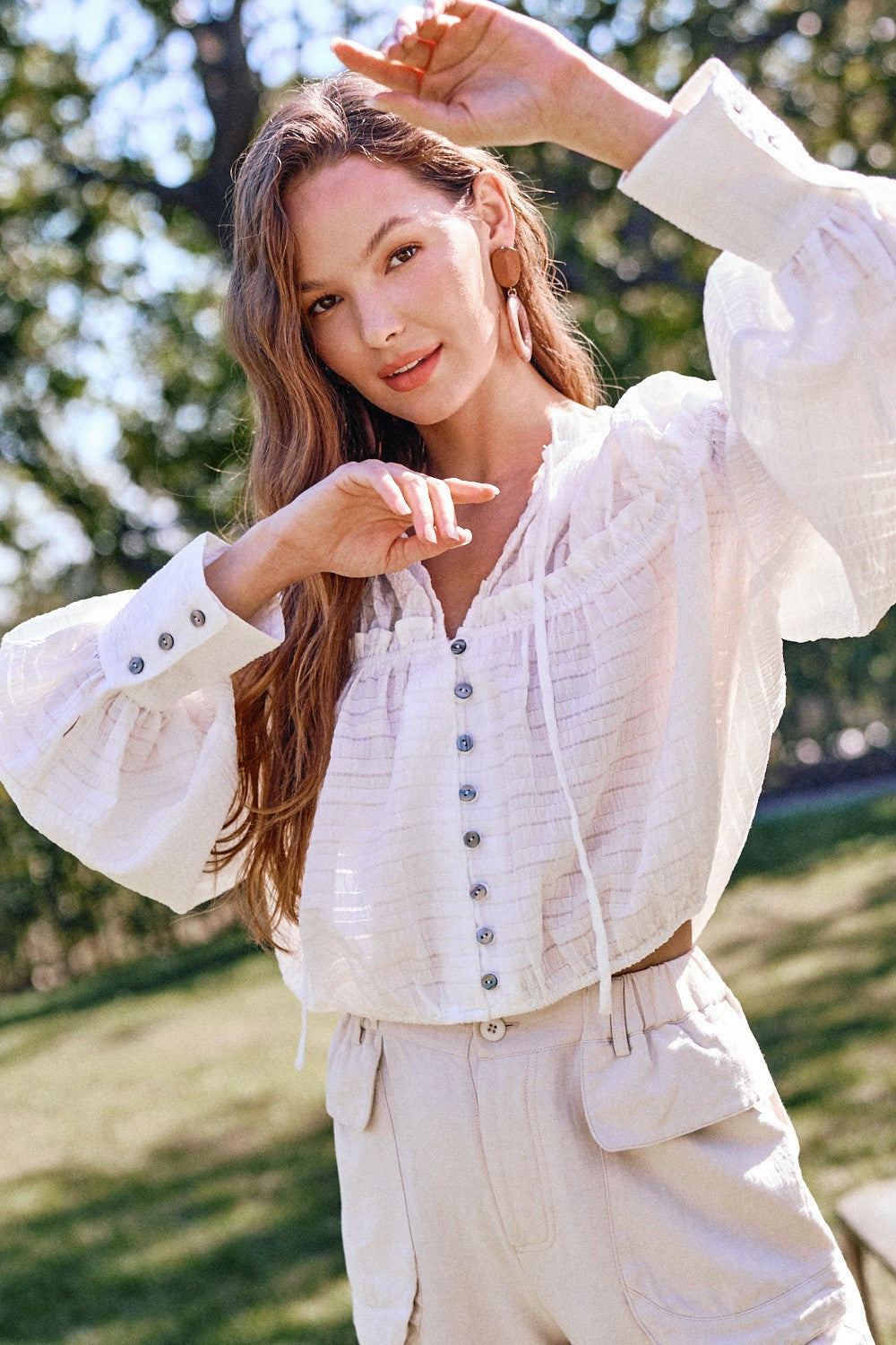 Ruffled Long Sleeve Top