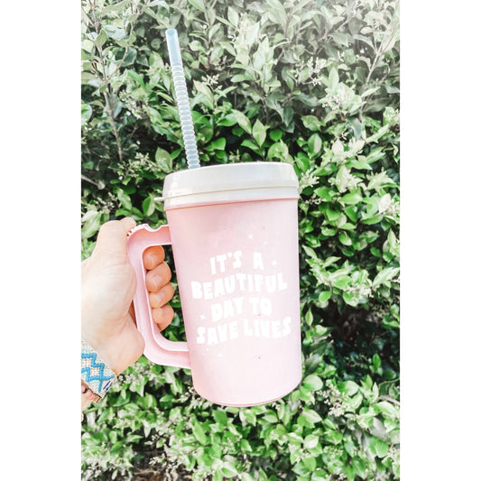"It's A Beautiful Day to Save Lives" Mega Mug