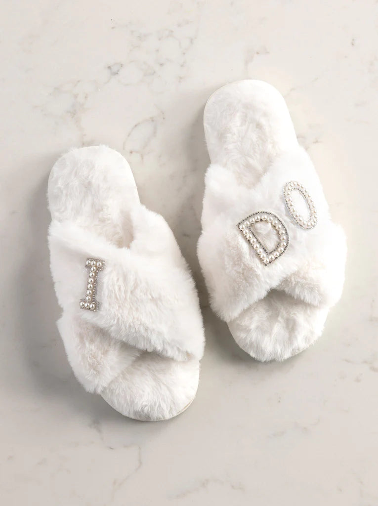 Pearl "I Do" Slippers