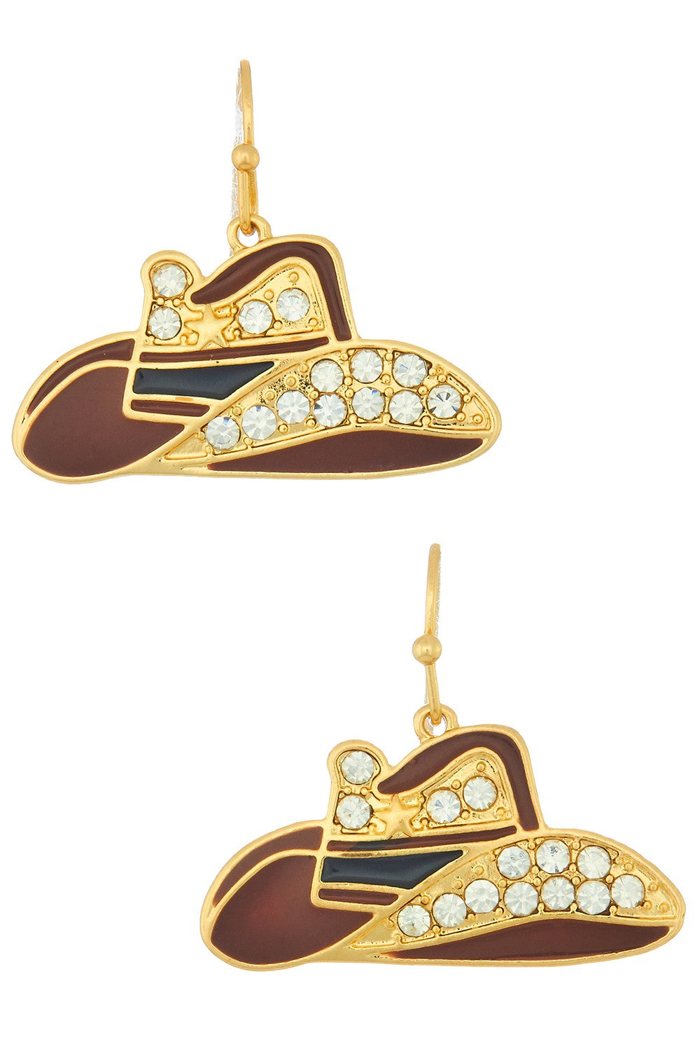 Rhinestone Cowgirl Hat Earrings