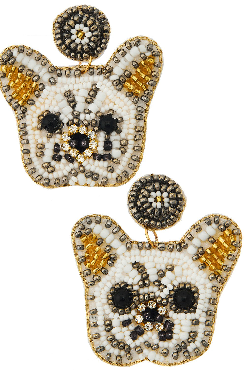 French Bulldog Beaded Earrings