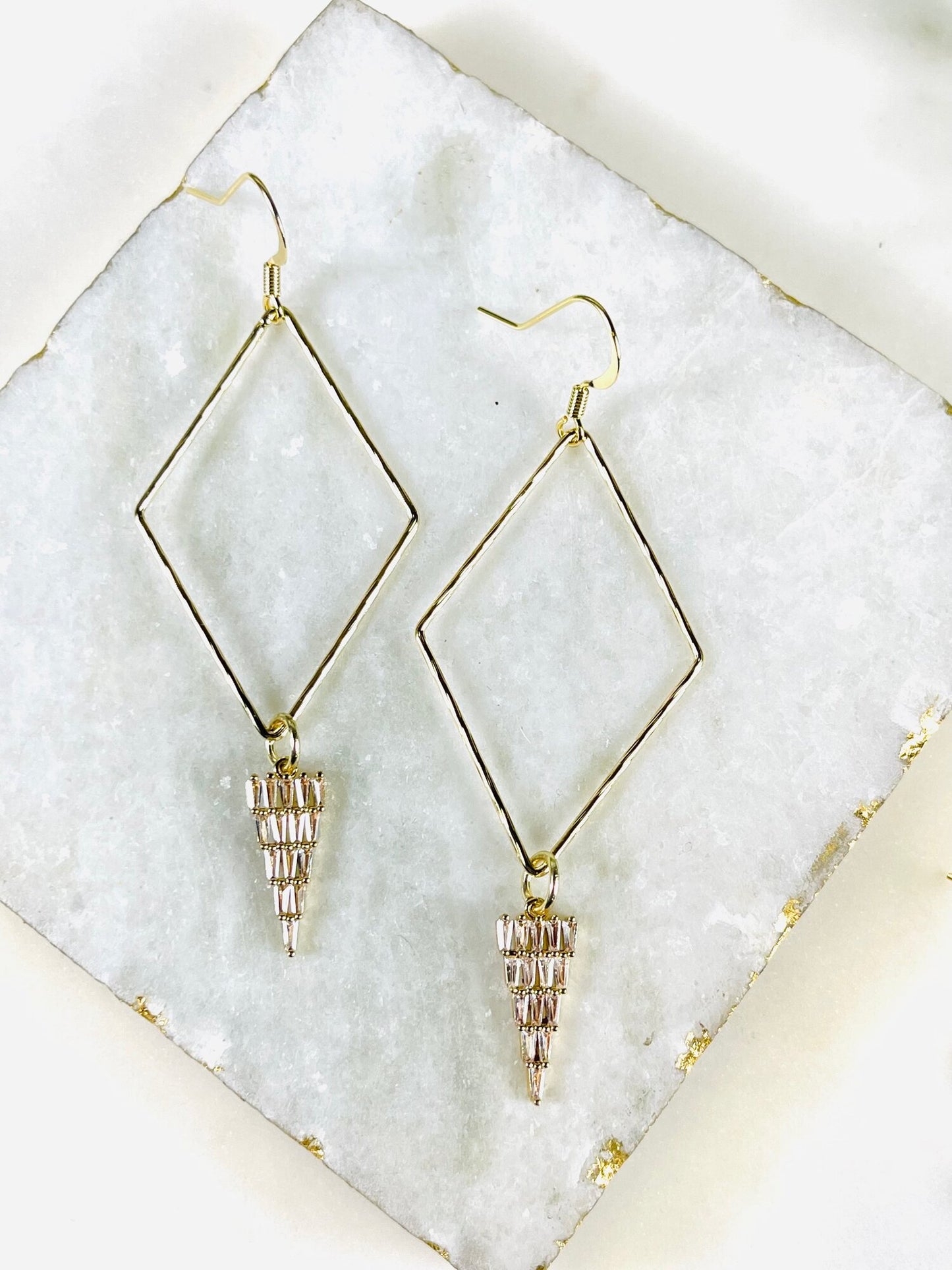 Triangle Diamond Earrings