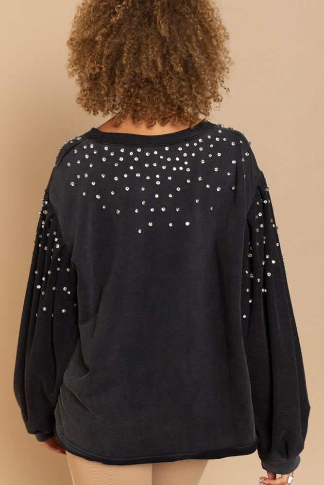 Rhinestone Terry Sweater
