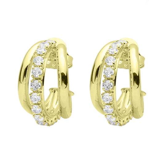 Small Claire CZ Triple Hoops