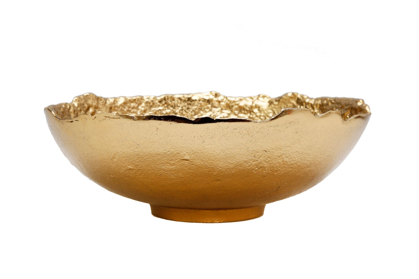 Large Hammered Gold Raw Edge Bowl