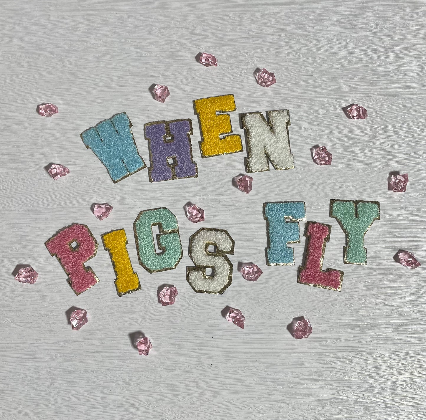 Baby Blue Varsity Letters