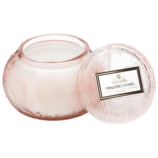 Embossed Glass Chawan Bowl Candle