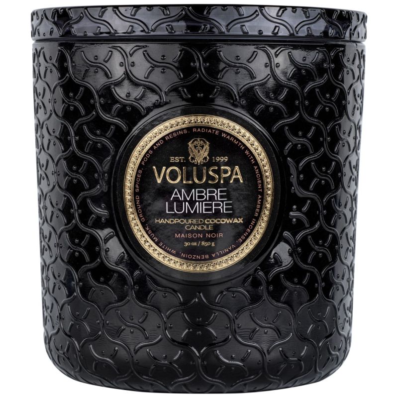 30oz. Embossed Glass Candle