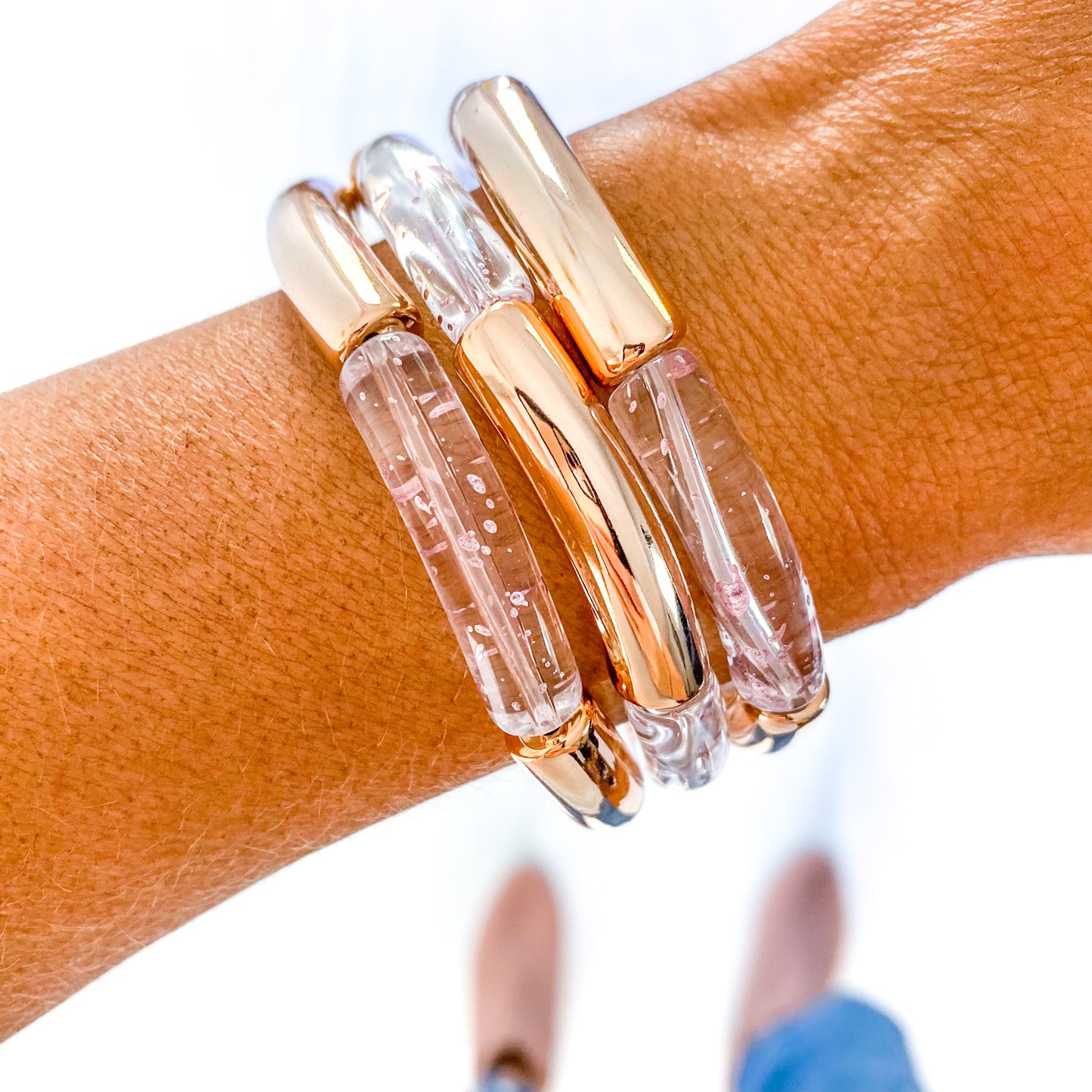 Acrylic Tube Bamboo Bracelet