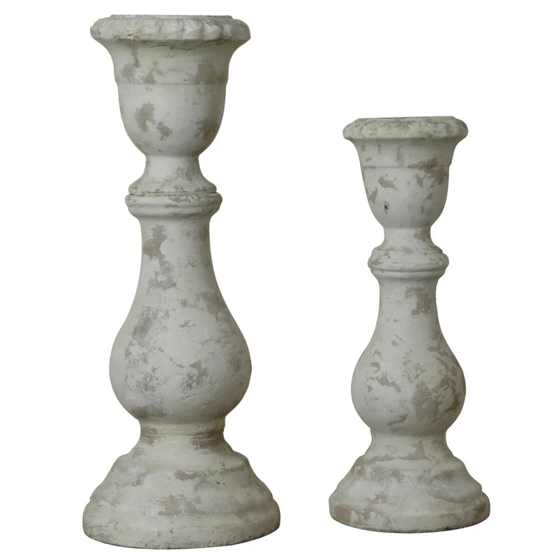 White-Washed Candleholder