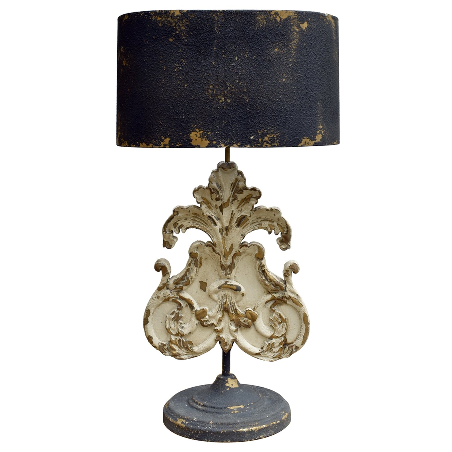 Sculpted Lamp with Black Metal Shade