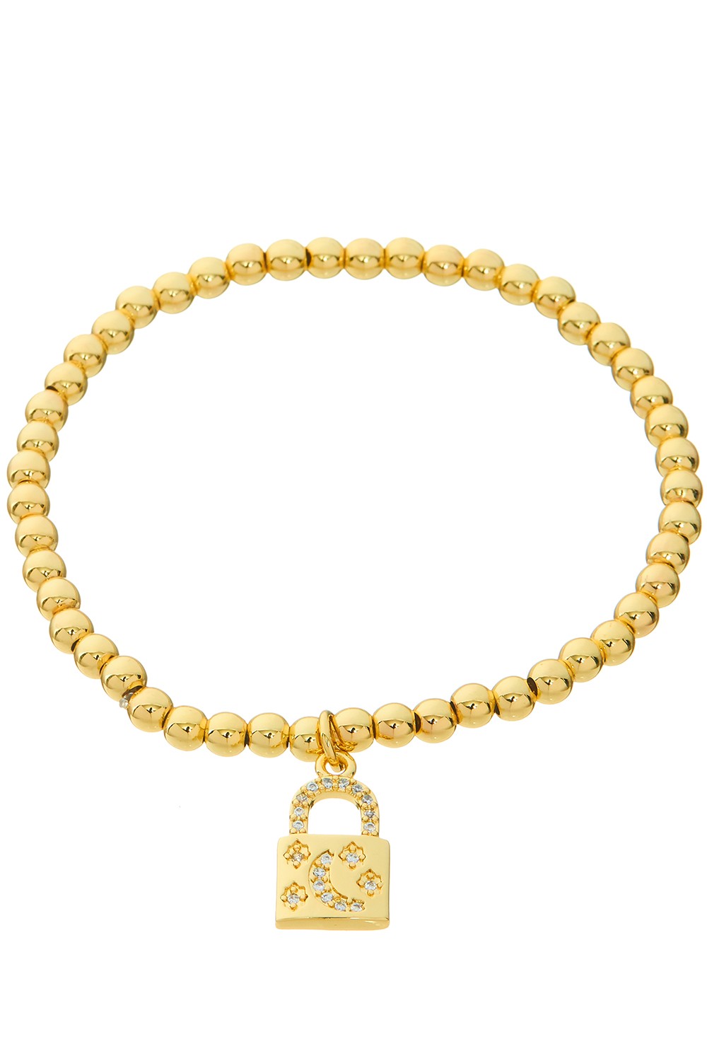 Gold Beaded Locket Bracelet