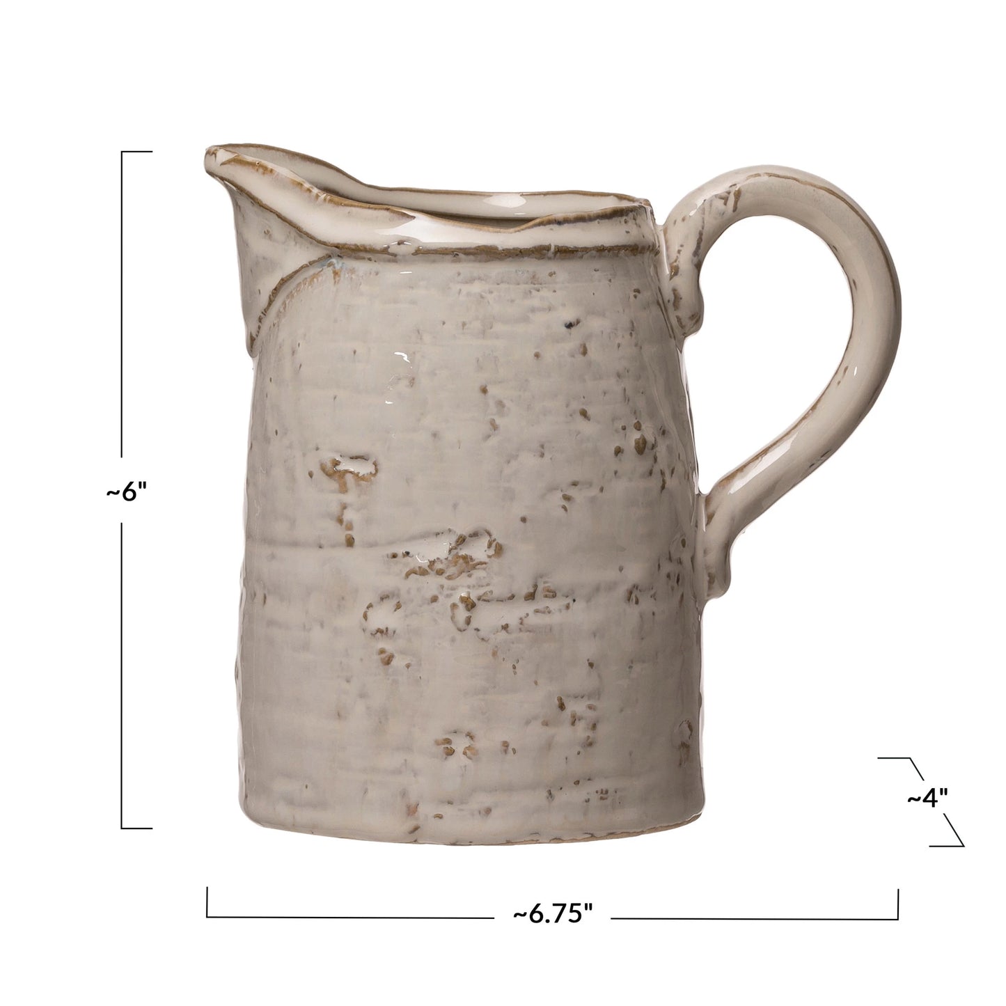 28oz. White Stoneware Pitcher