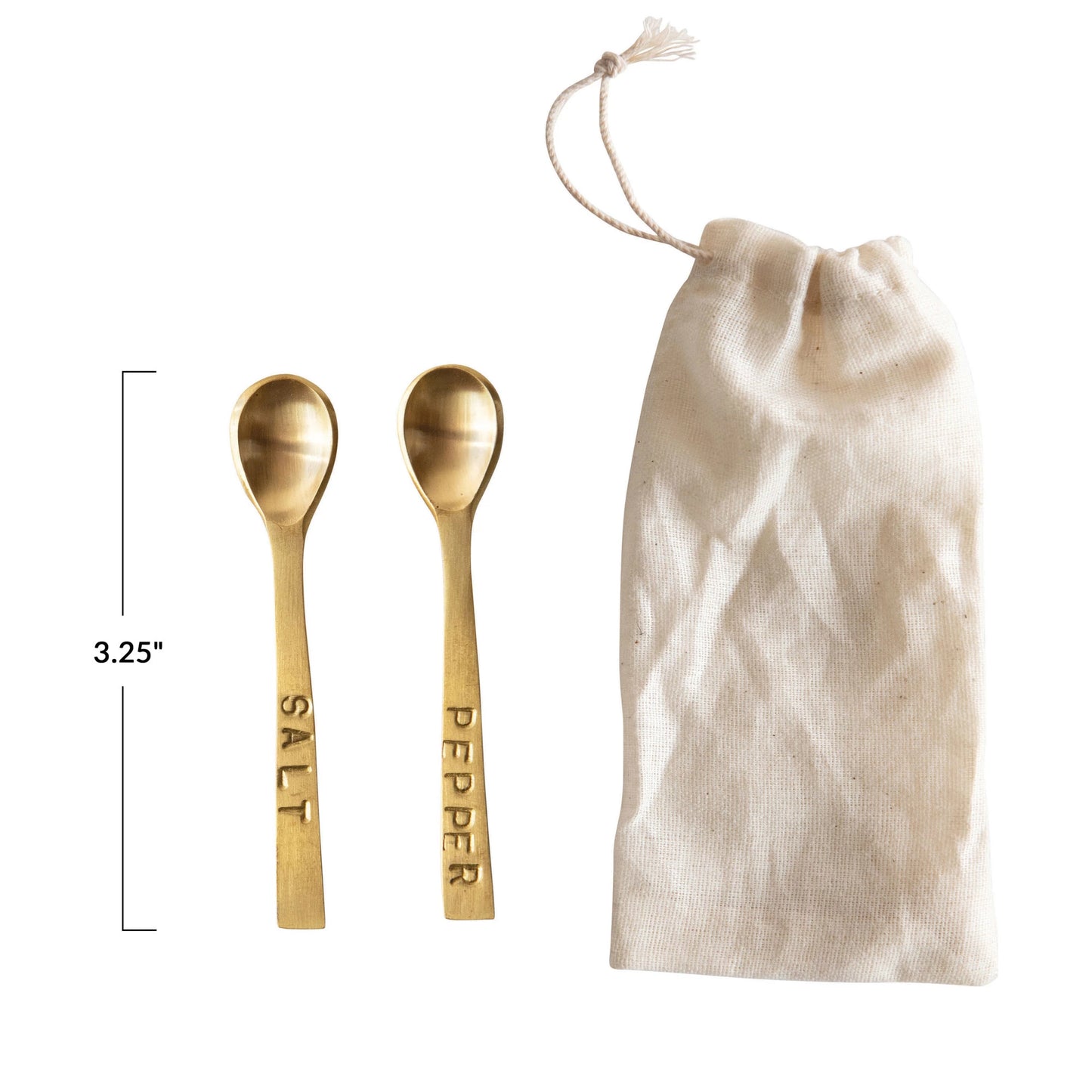 Tiny Gold Salt & Pepper Spoons Set