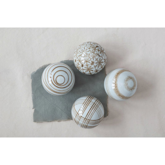 Brown & White Decorative Orb