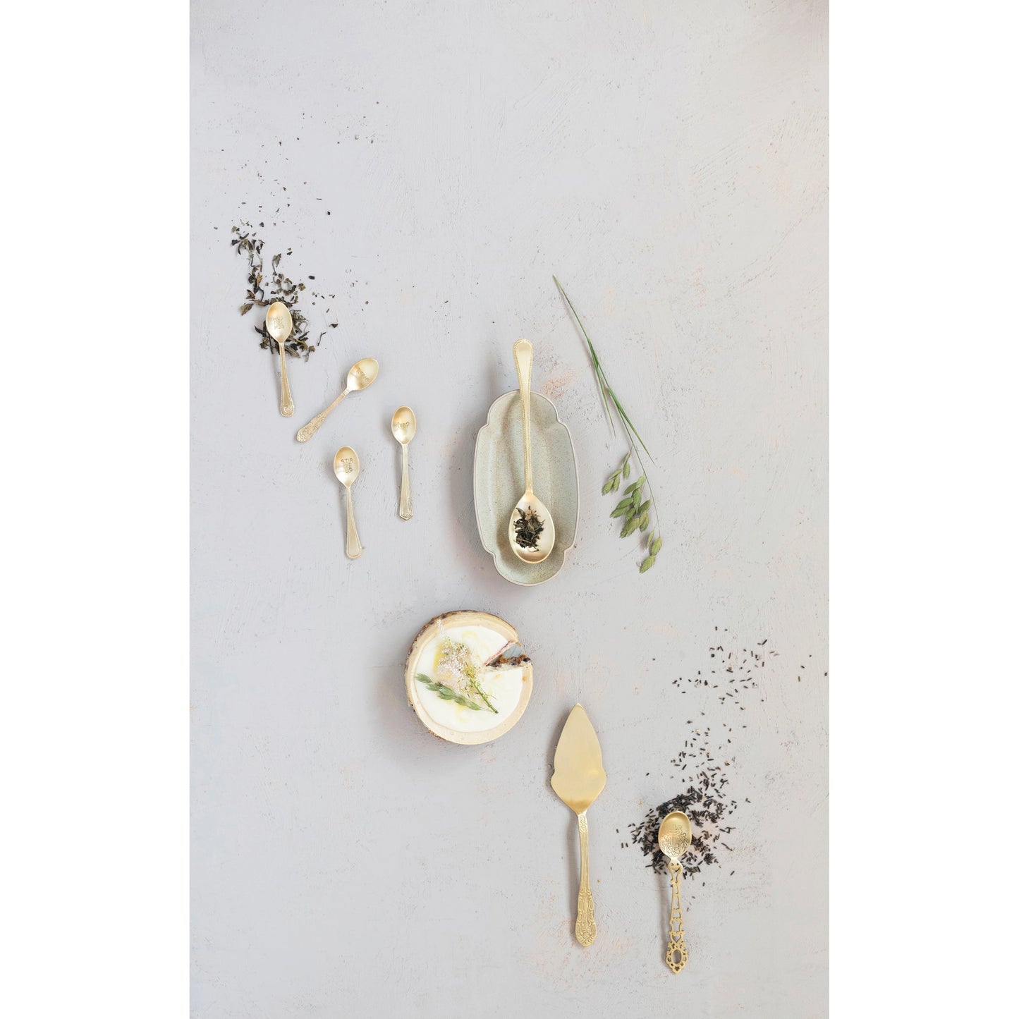 Large Brass Cake Server