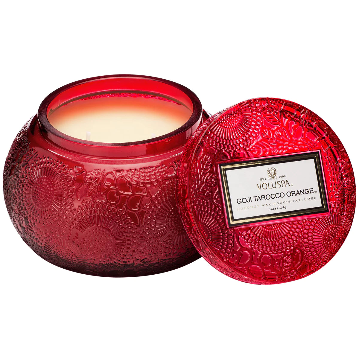Embossed Glass Chawan Bowl Candle