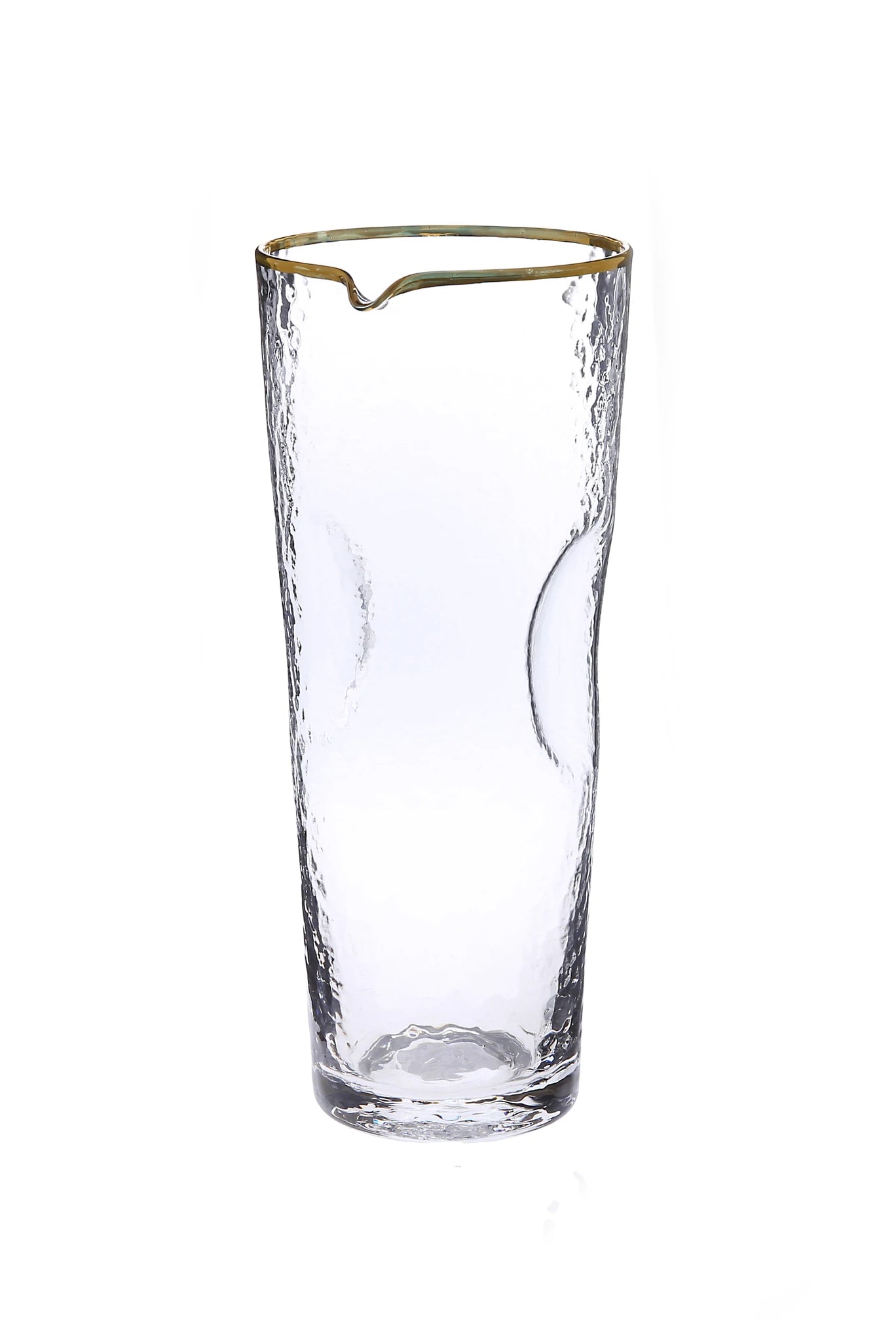 Gold Rim Pebble Glass Water Pitcher
