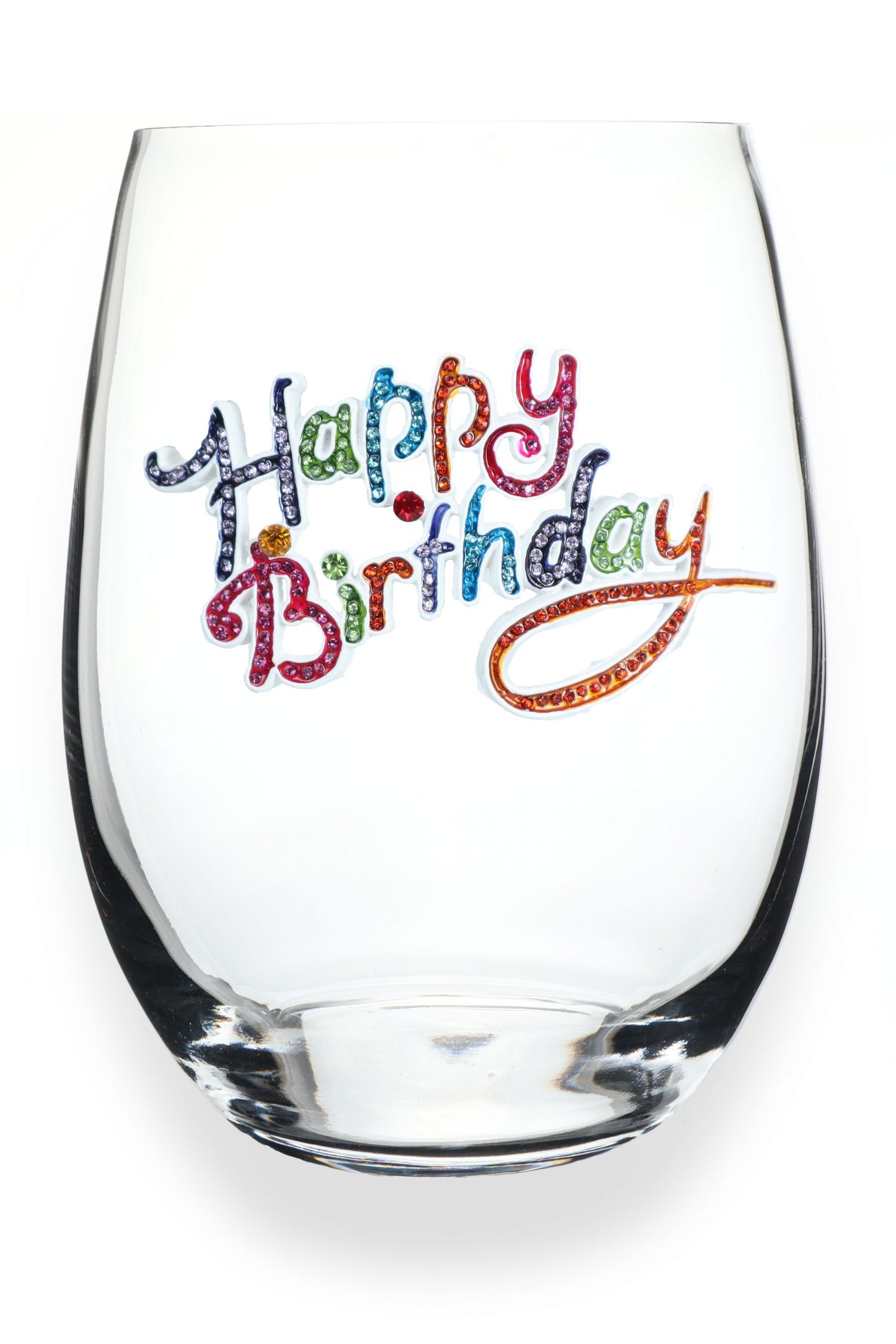 Jeweled Stemless Wine Glass