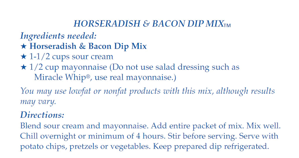 Horseradish & Bacon Dip Mix
