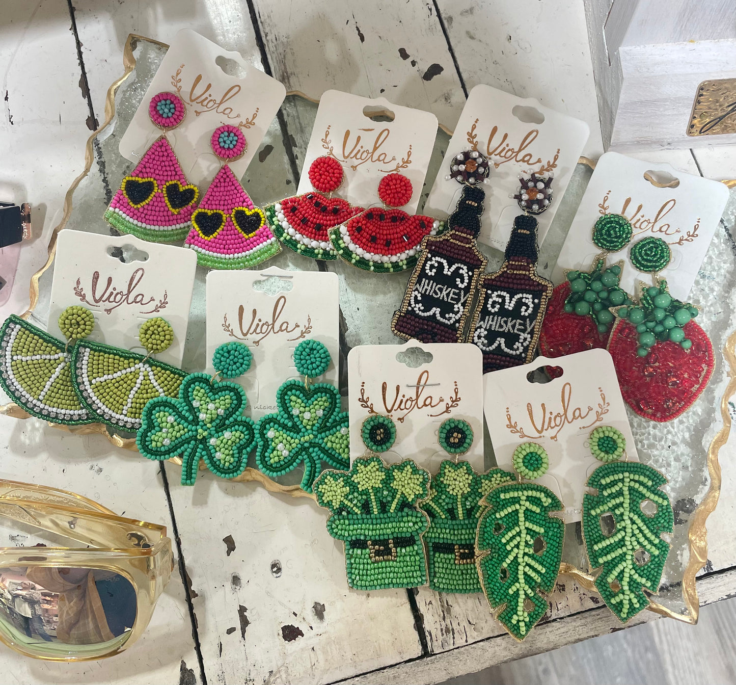 Watermelon Beaded Earrings