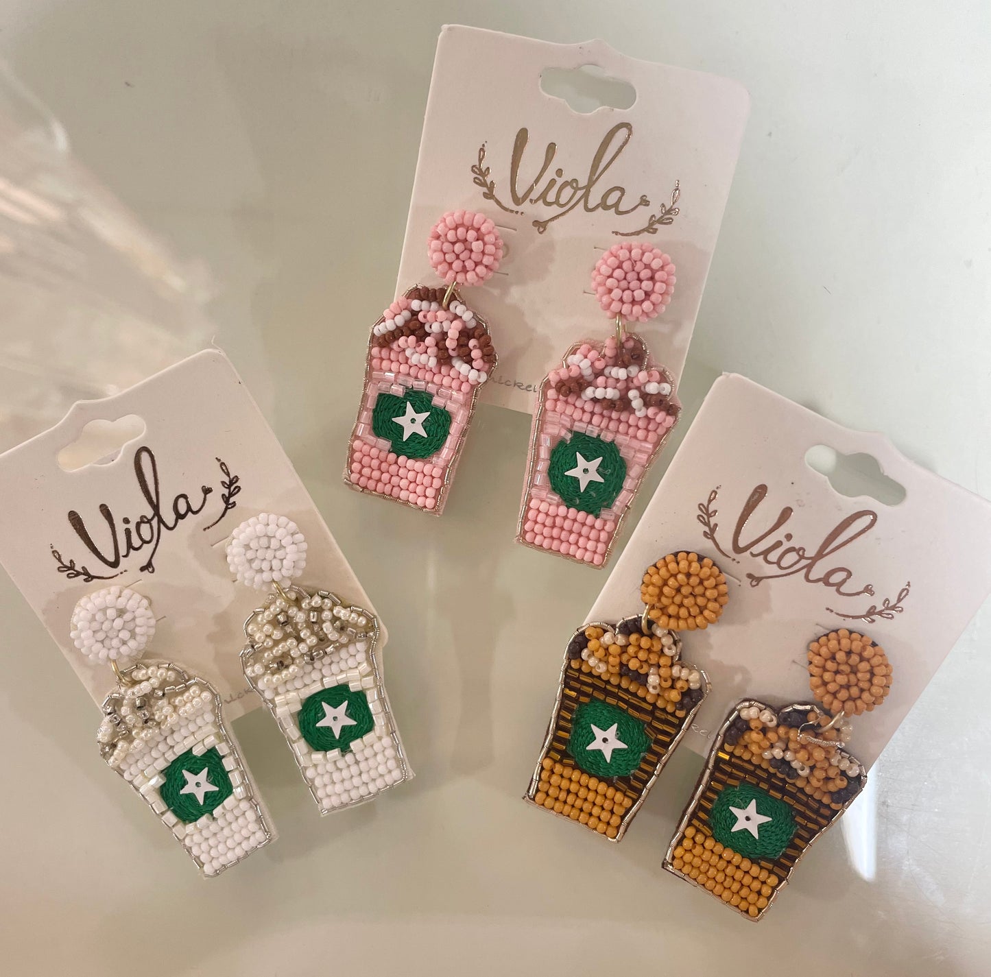 Frappuccino Beaded Earrings