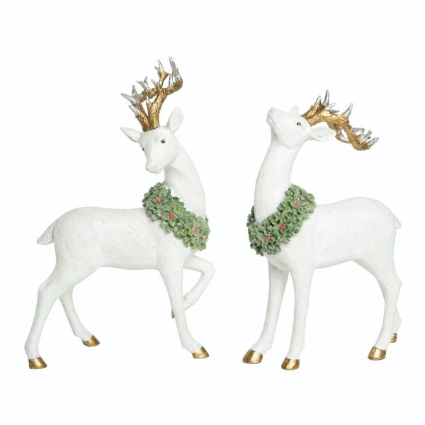 Resin Elegantly Carved Reindeer Decor