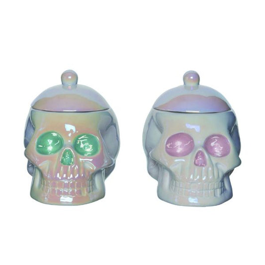 Iridescent Skull Treat Jar