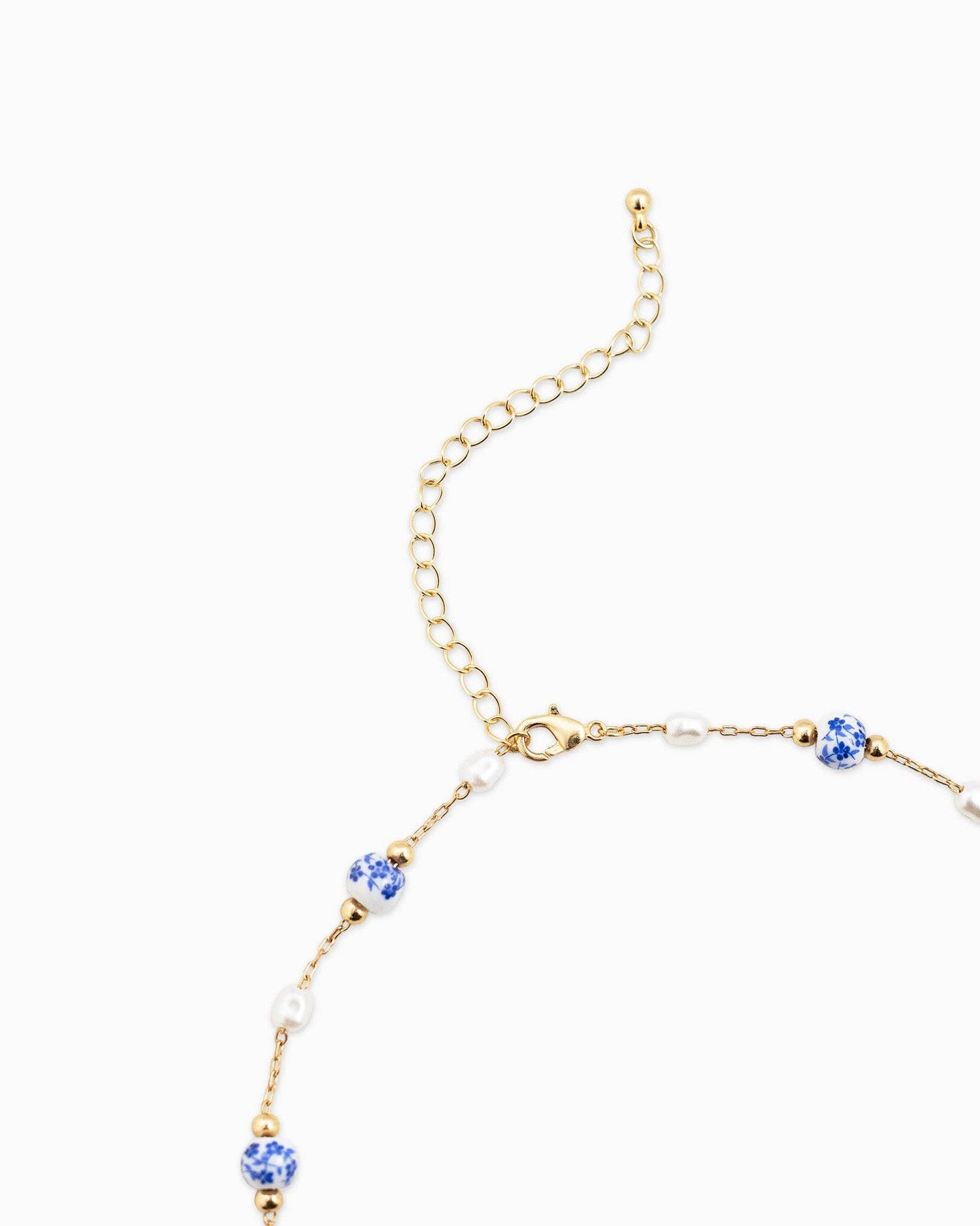 Ceramic Bead and Pearl Necklace