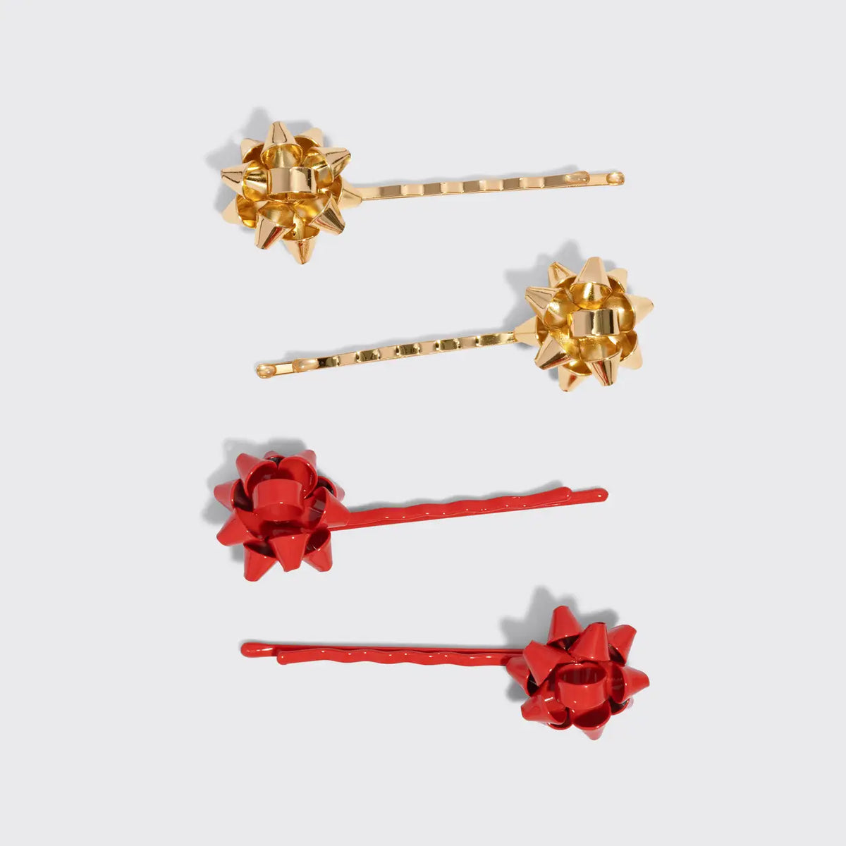 Metal Gift Bow Bobby Pins