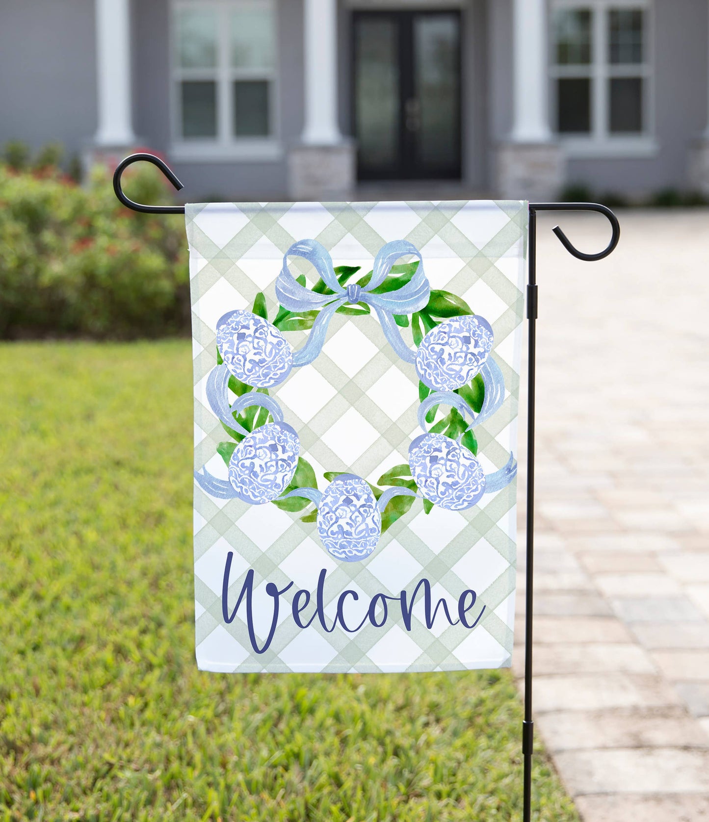 Easter Egg Wreath Garden Flag