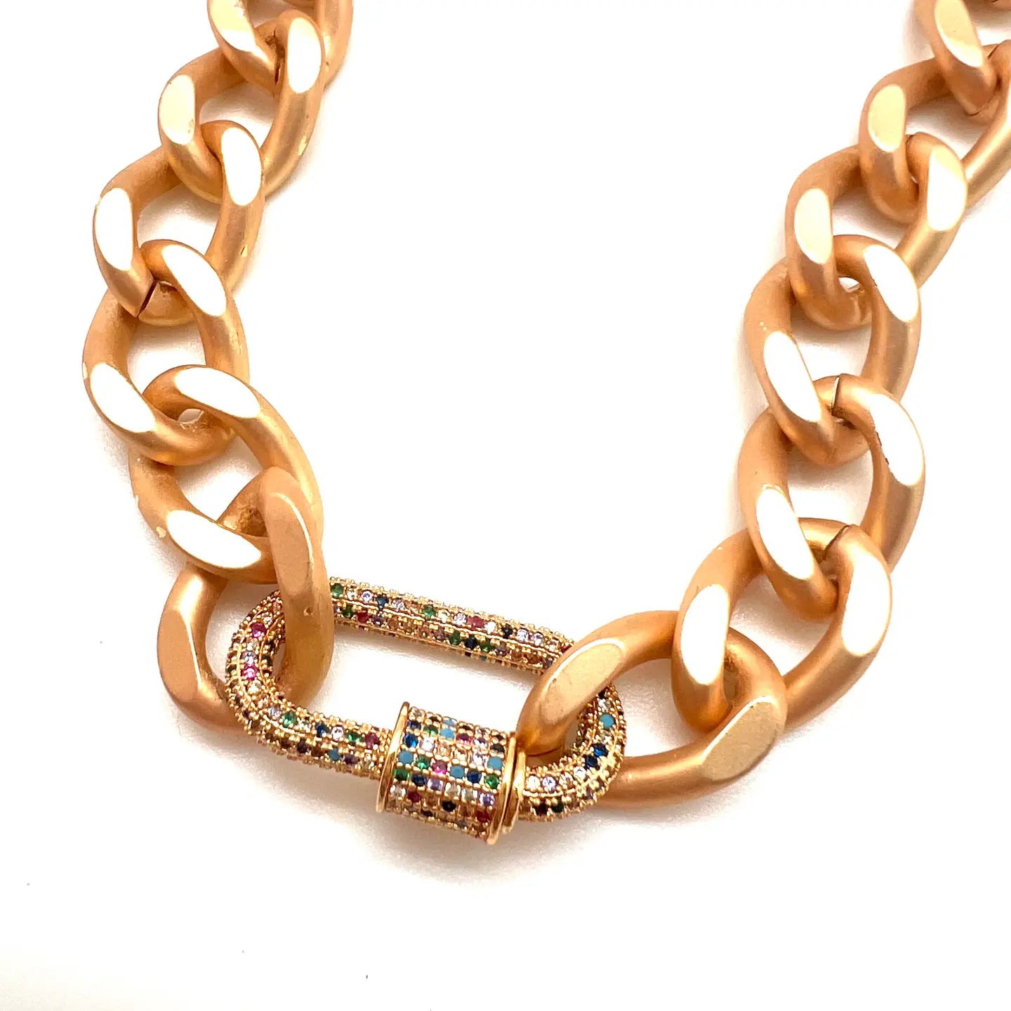 Rainbow Curb Chain Necklace