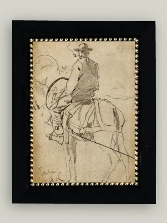 4x6 Man Riding a Horse Picture Frame