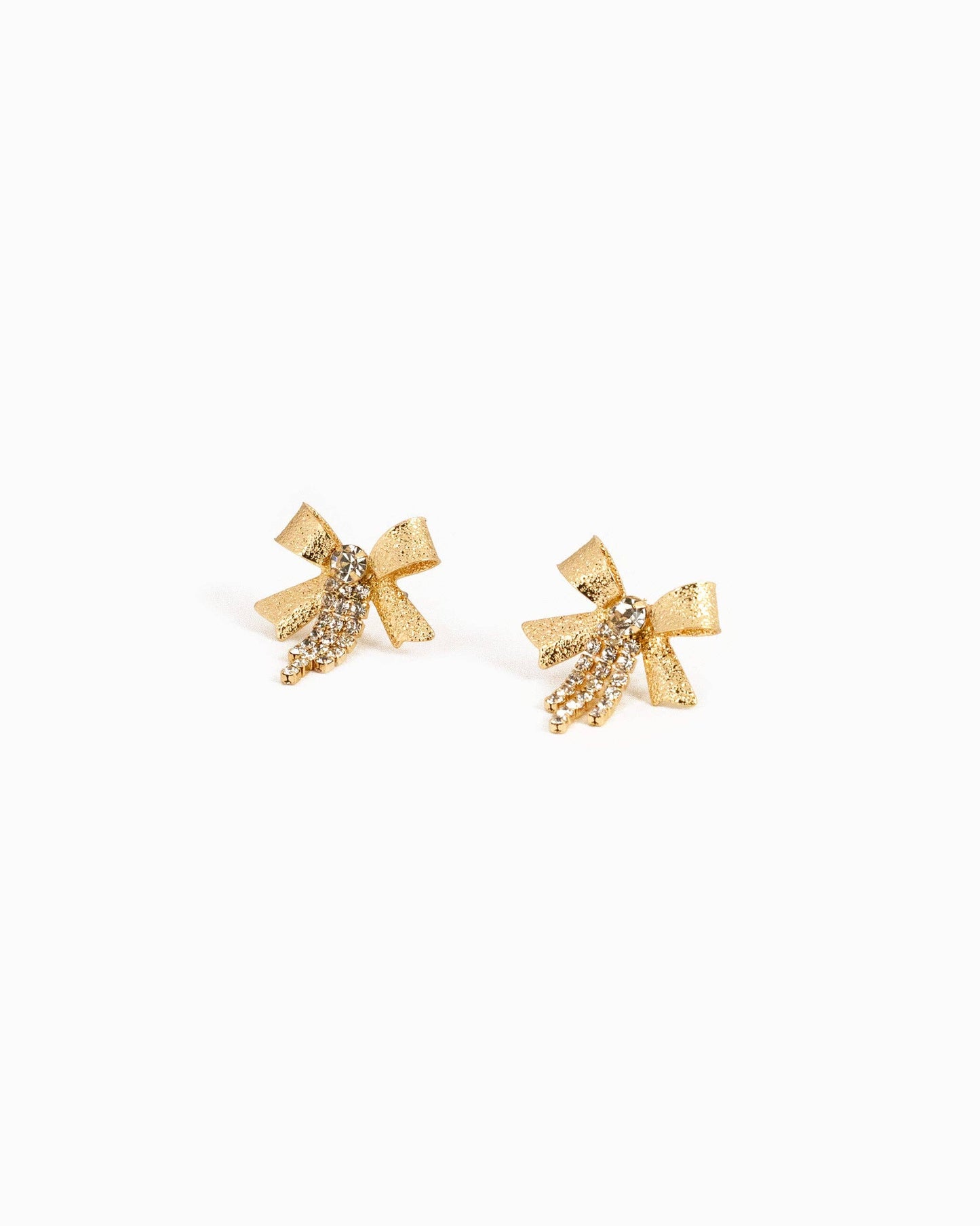 Glitter Texture Bow Earrings