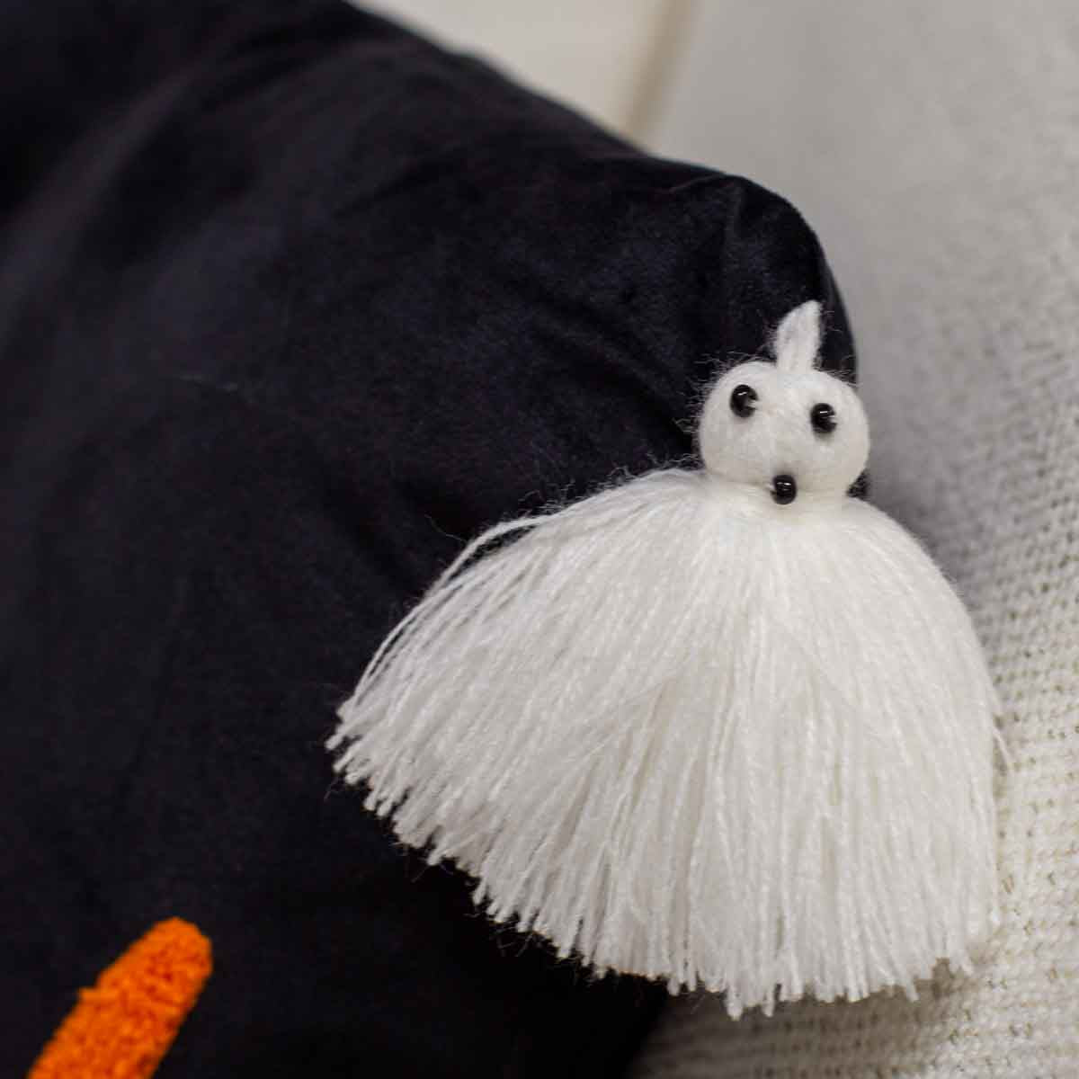 "Boo" Tassel Pillow