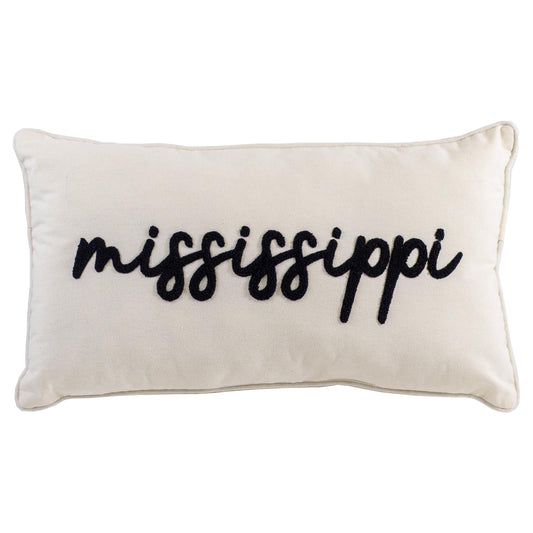 Mississippi Embroidered Pillow