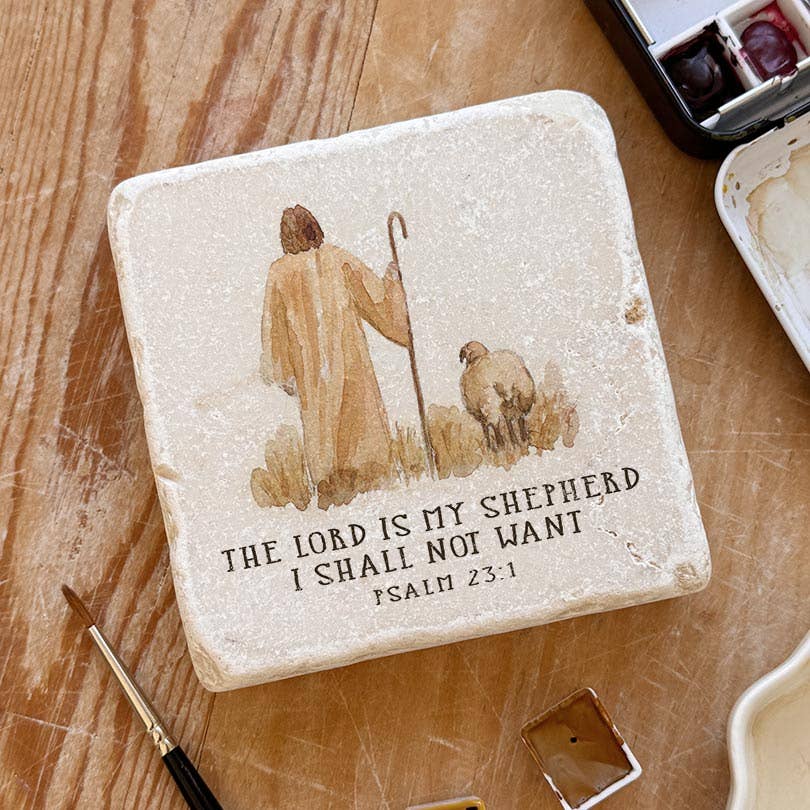 Art Scripture Stone Psalm 23:1