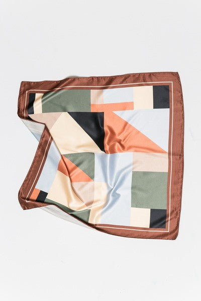 Colorblock Silky Bandana Scarf