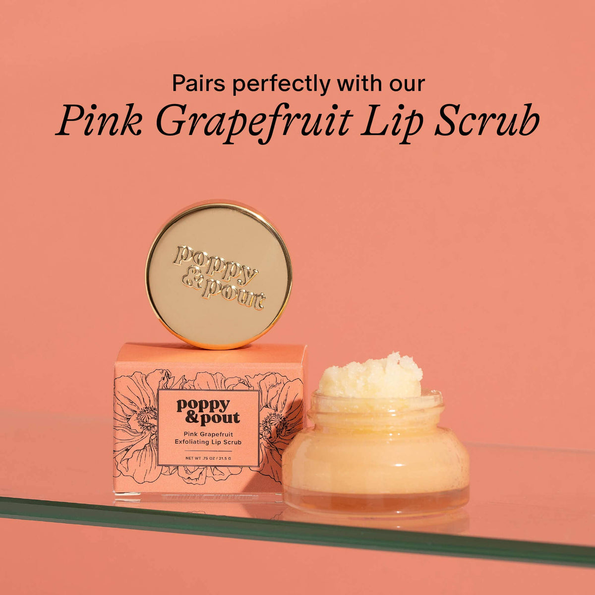 Poppy & Pout Lip Balm, Pink Grapefruit