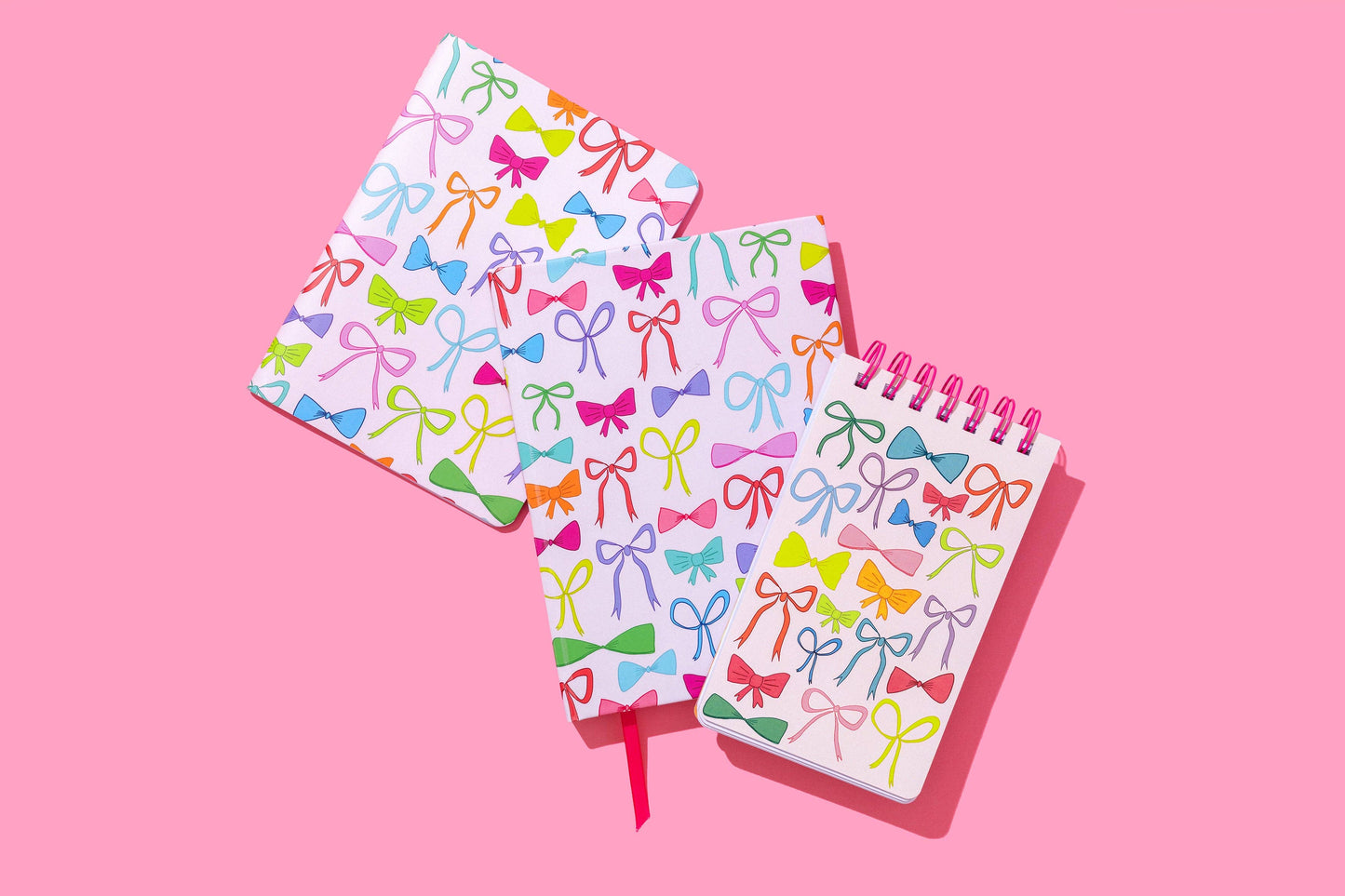 Colorful Bows + Colorful Gingham Notebook Set