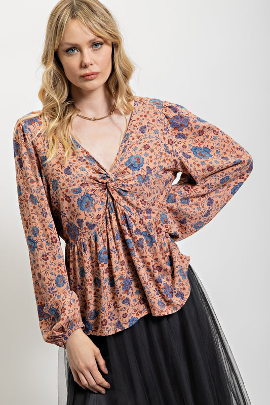 Twisted Florals Top