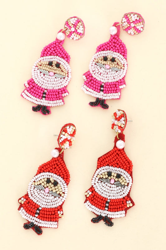 Santa Beaded Earrings