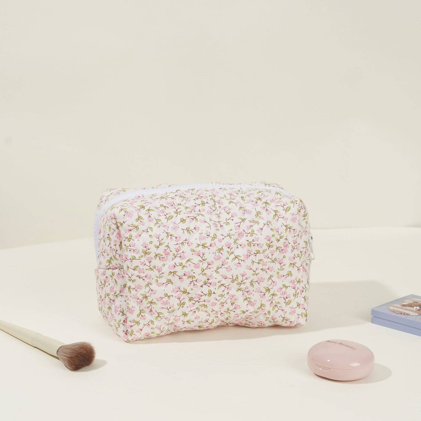 Floral Quilted Cotton Make Up Bag