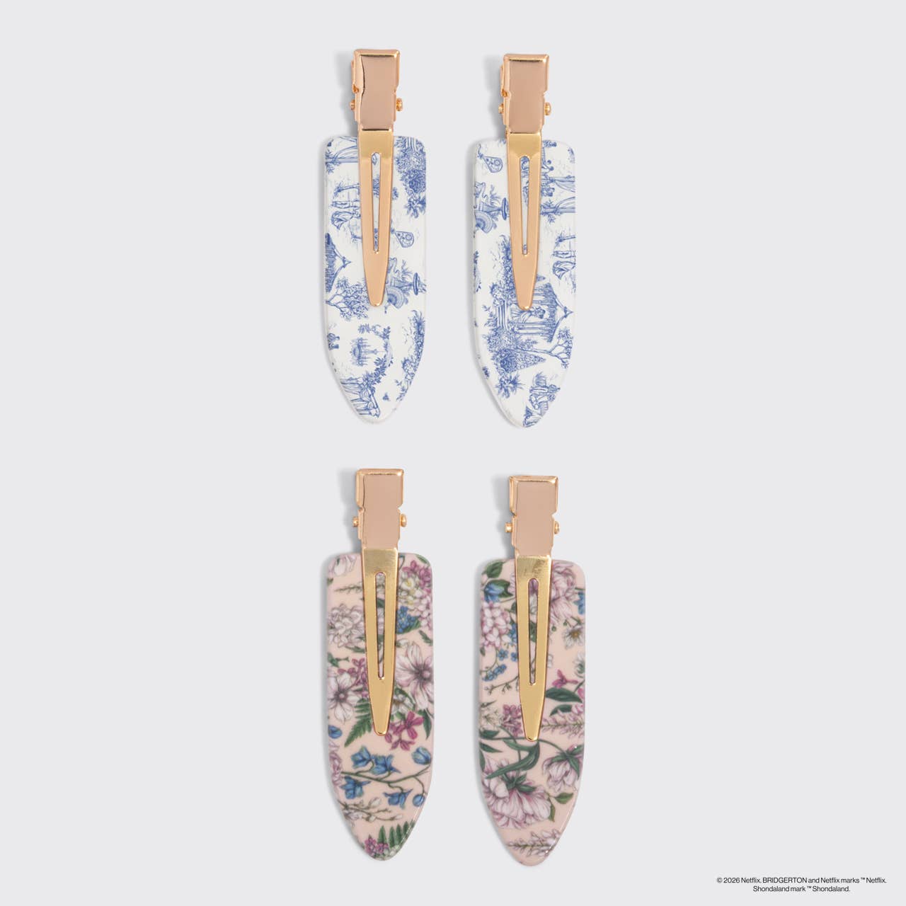 Bridgerton Creaseless Clips in Toile in Bloom