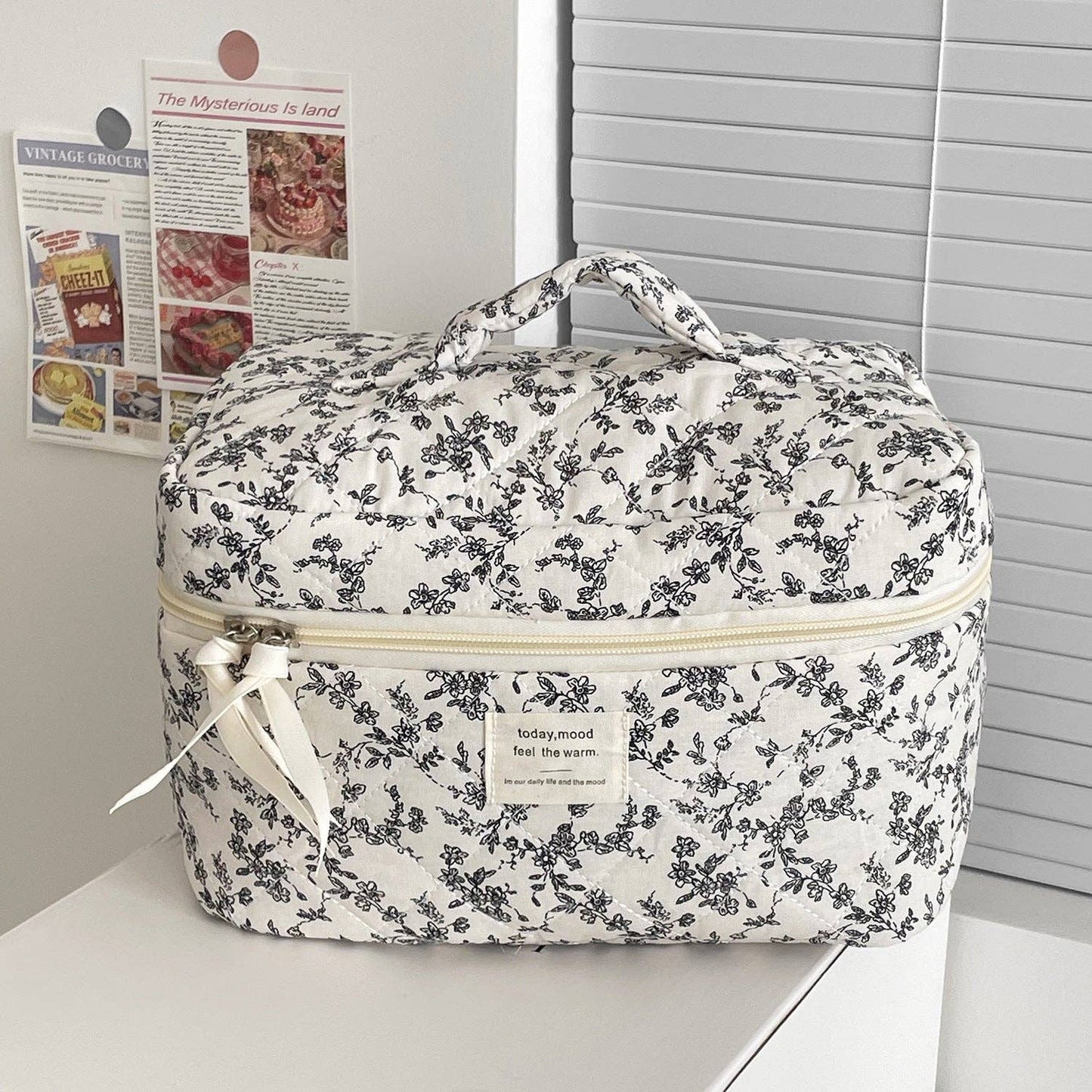 Floral Block Make Up Bag